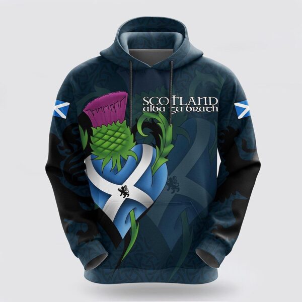 St Patrick’s Day Hoodie Celtic Thistle Lion Flag St Patrick’s Day 3D All Over Print Hoodie