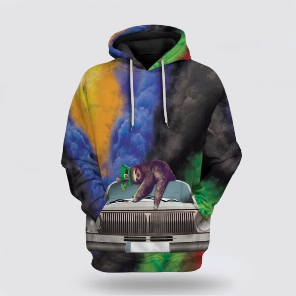 St Patrick’s Day Hoodie Fast Sloth St Patricks Day Over Print 3D Hoodie