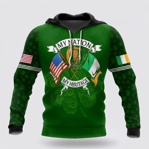 St Patrick’s Day Hoodie Happy Irish St Patrick Day Cool Design Unisex 3D All Over Print Hoodie