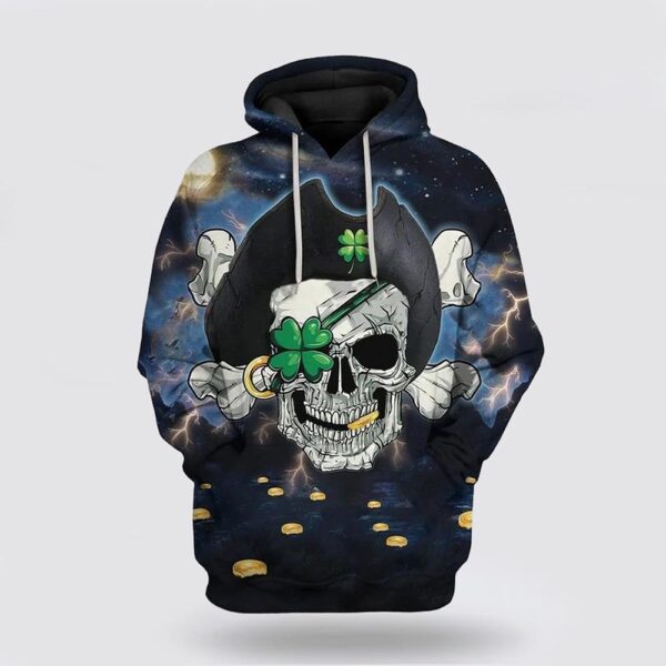 St Patrick’s Day Hoodie Pirate St Patricks Day Over Print 3D Hoodie