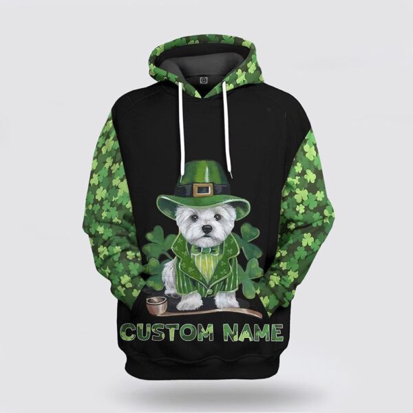 St Patrick’s Day Hoodie Yorkshire Terrier St Patrick’s Day Custom Name 3D All Over Print Hoodie