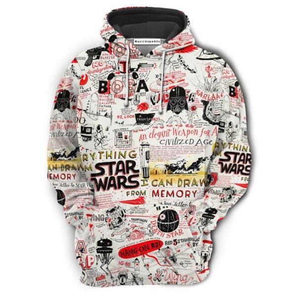 Star Wars All Funny Quotes Comic Style  Movie 3D Hoodie