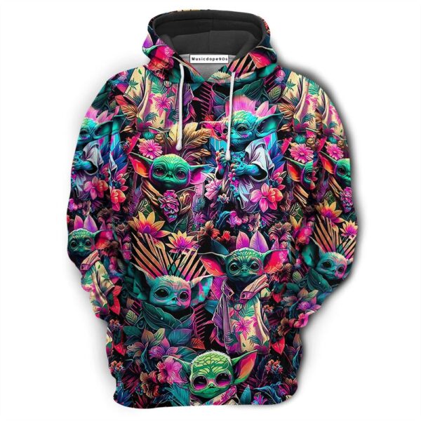 Star Wars Baby Yoda Synthwave Cool  Movie 3D Hoodie