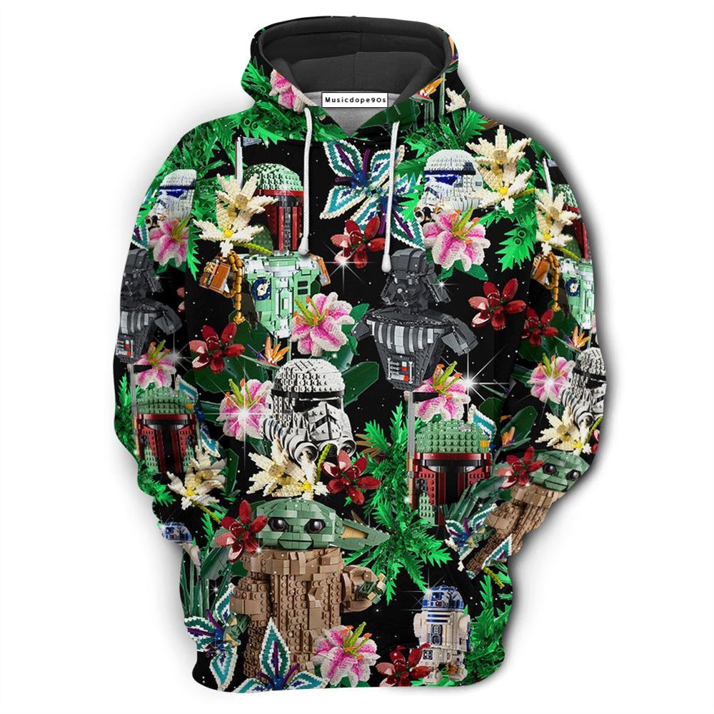 Star Wars Lego Baby Yoda, Boba Fett, Darth Vader And Stormtroopers Tropical  Movie 3D Hoodie