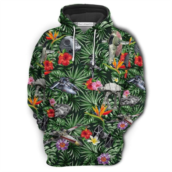 Star Wars Space Ships Tropical Forest  Movie 3D Hoodie