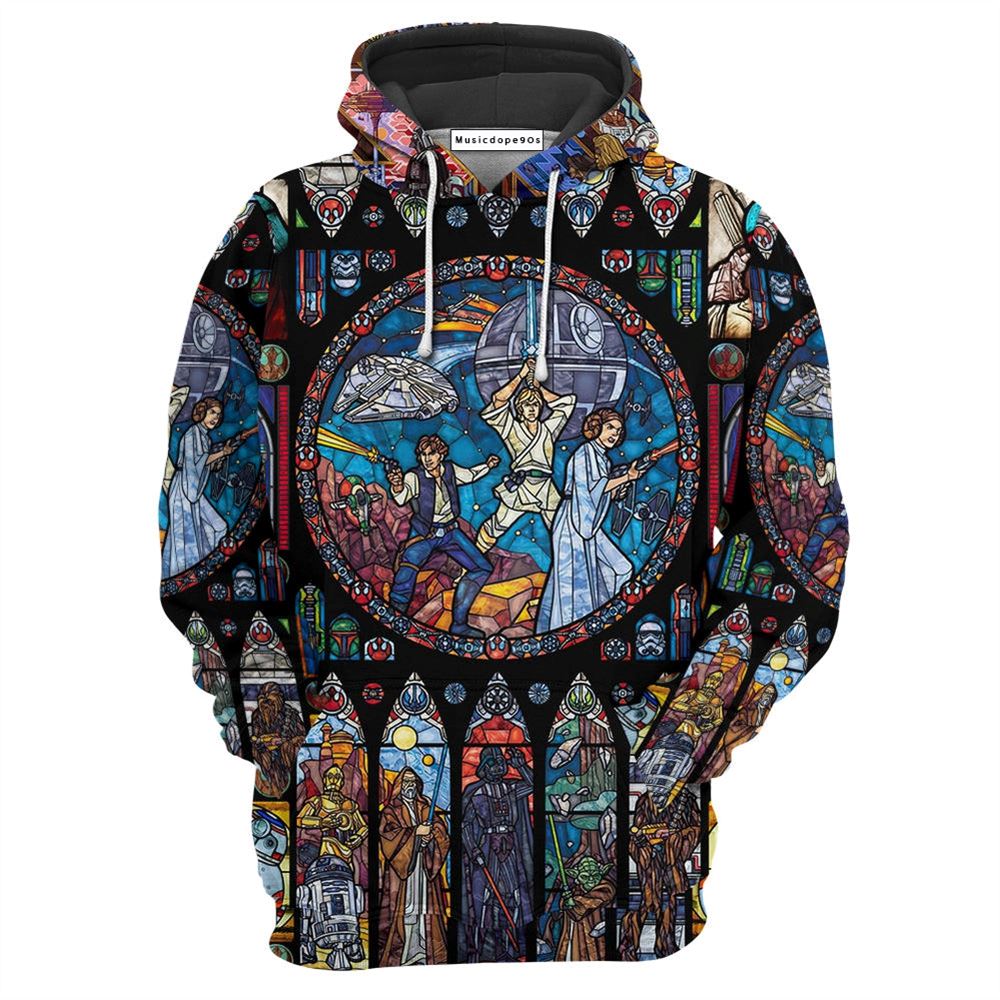 Star Wars Stained Glass  Movie 3D Hoodie