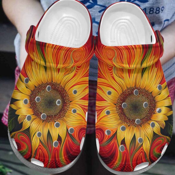 Sunflower Hippie Sunflower Hippie Circle Shoes Crocbland Clog Gifts For Mother Day Grandma