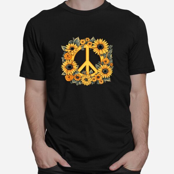 Sunflower Peace Sign Hippie Sunflower Shirt