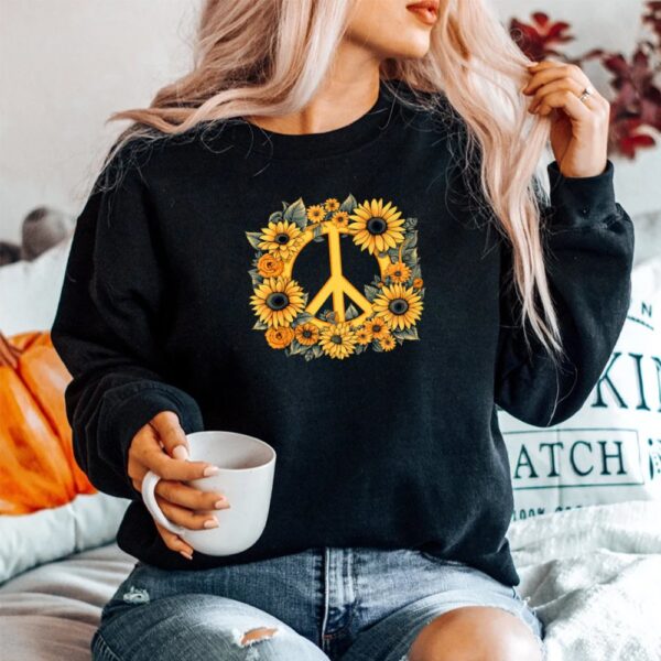 Sunflower Peace Sign Hippie Sunflower Shirt