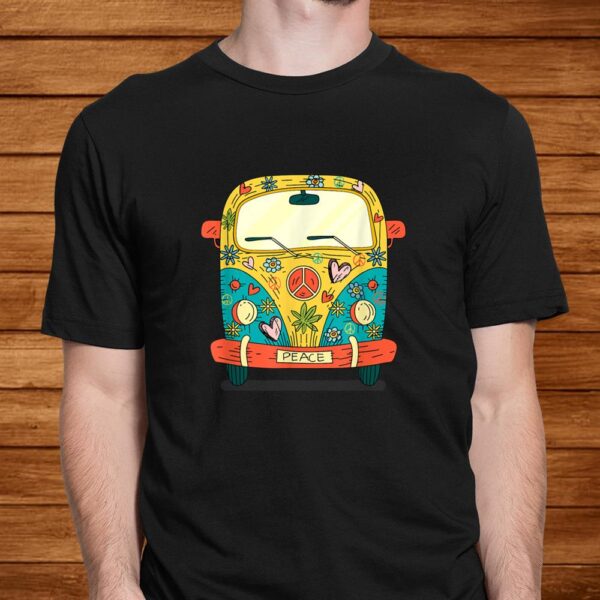 Surf Camping Bus Van Love Retro Peace Hippies Hippie Flowers Shirt