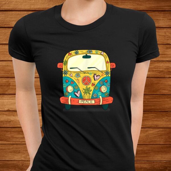 Surf Camping Bus Van Love Retro Peace Hippies Hippie Flowers Shirt