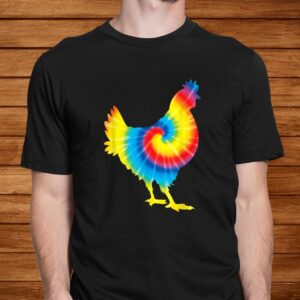 Tie Dye Chicken Rainbow Print Hen Fowl Hippie Peace Shirt 1