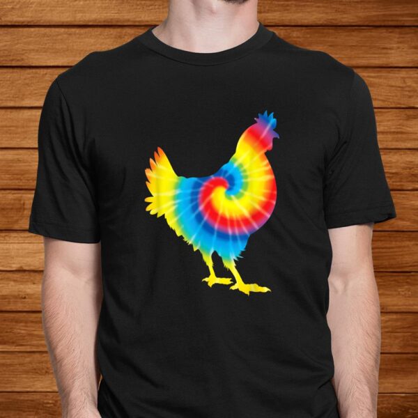 Tie Dye Chicken Rainbow Print Hen Fowl Hippie Peace Shirt