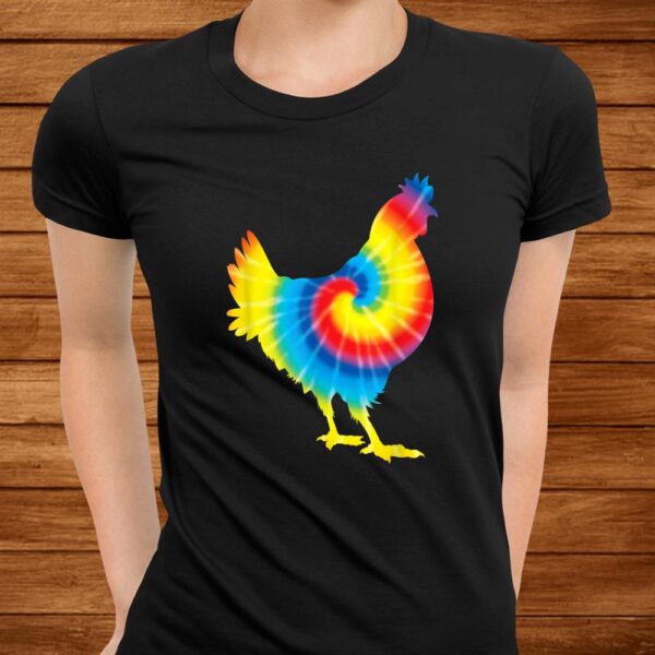 Tie Dye Chicken Rainbow Print Hen Fowl Hippie Peace Shirt