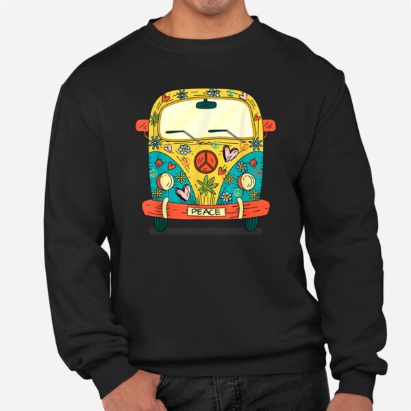 Vintage Hippie Van Flower Bus With Peace Sign Gift 60s 70s Shirt