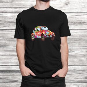 Vintage Hippie Van Flower Old Car Peace Sign Gift 60s 70s Shirt 1