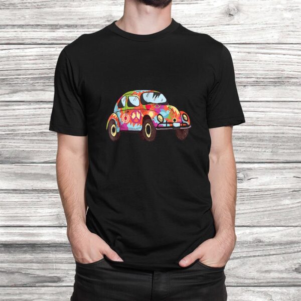 Vintage Hippie Van Flower Old Car Peace Sign Gift 60s 70s Shirt
