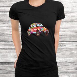 Vintage Hippie Van Flower Old Car Peace Sign Gift 60s 70s Shirt 2