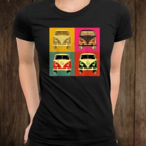 Vintage960s Hippie Micro Bus Van Pop Art Styled Shirt 1
