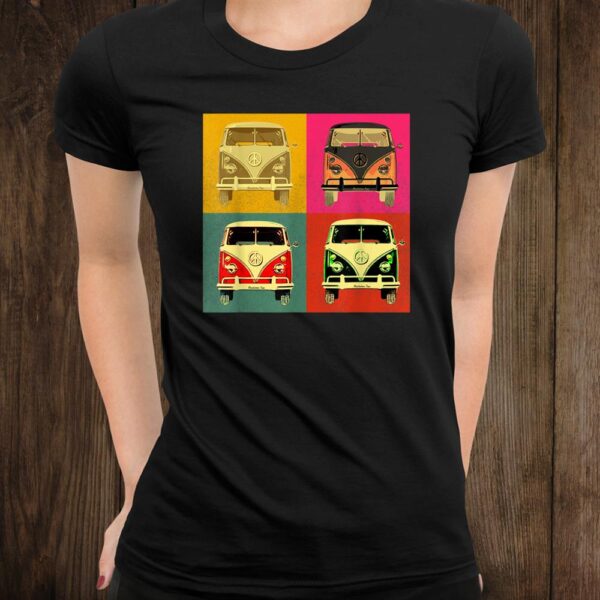 Vintage960s Hippie Micro Bus Van Pop Art Styled Shirt