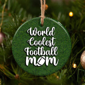 World Coolest Football Mom Ceramic Ornament 1