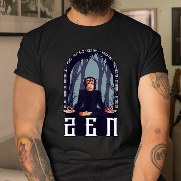 Zen Ape Meditating Monkey Relax Awaken Heal Reflect Hippie Shirt