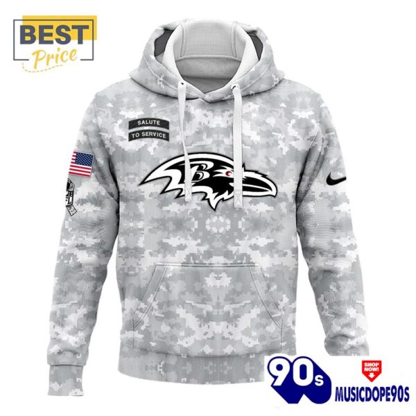 2024 Baltimore Ravens Salute To Service Hoodie, Cap