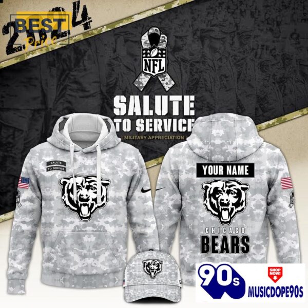 2024 Chicago Bears Salute To Service Hoodie, Cap