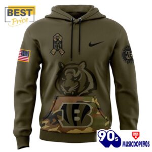 2024 Cincinnati Bengals Camo Salute to Service Hoodie, Jogger, Cap