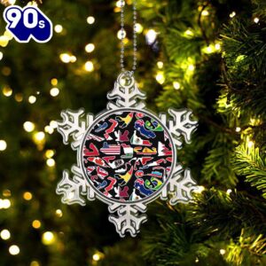 2024 Formula 1 (f1) Race Tracks With Country Flags Snowflake Ornament