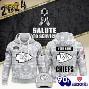 2024 Kansas City Chiefs Salute To Service Hoodie, Cap