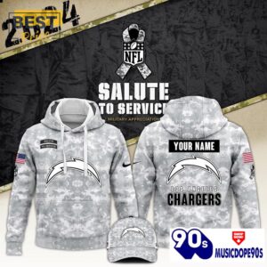 2024 Los Angeles Chargers Salute To Service Hoodie, Cap