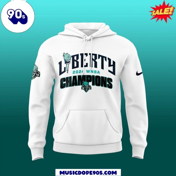 2024 NY Liberty White Pullover Hoodie Final Champions Edition