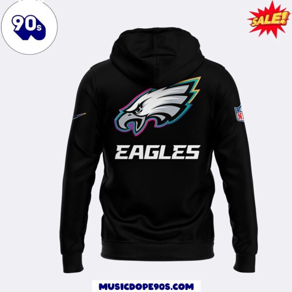 2024 Philadelphia Eagles Crucial Catch Intercept Cancer Black Hoodie