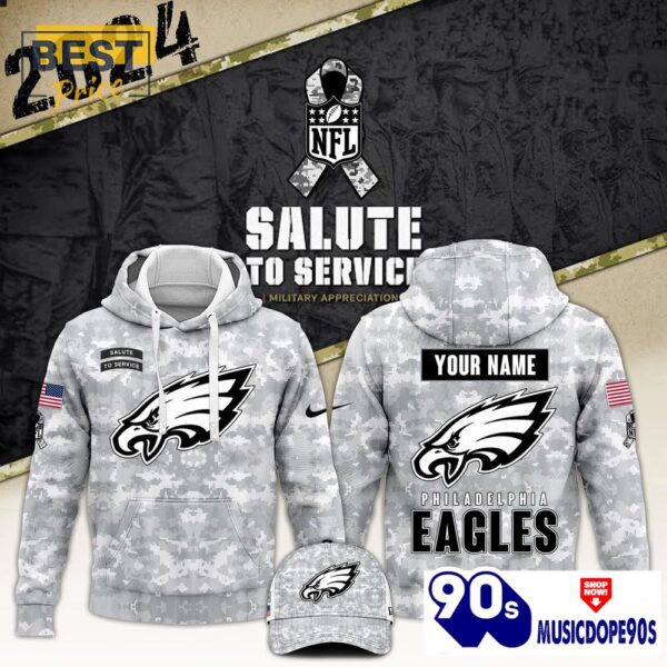 2024 Philadelphia Eagles Salute To Service Hoodie, Cap