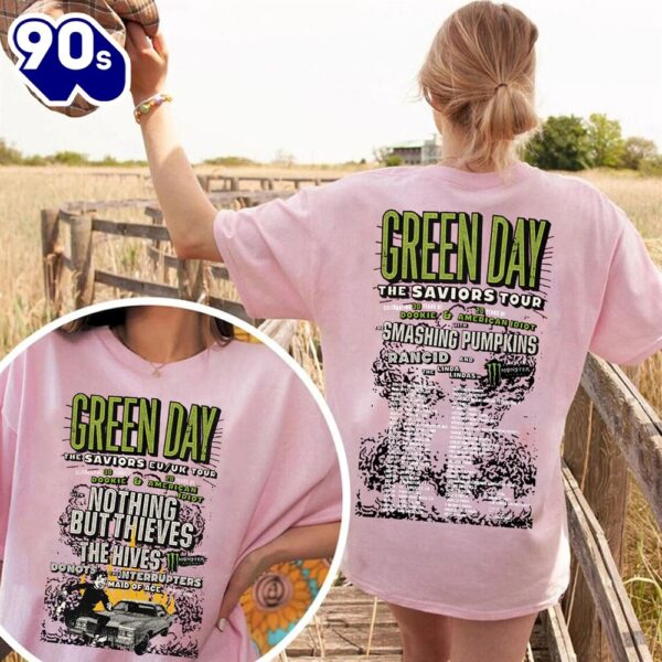 2024 Green Day The Saviors Tour Dates 2 Sides T-Shirt