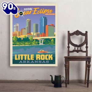2024 Total Eclipse Little Rock, Ar Canvas Poster