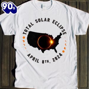 2024 Total Solar Eclipse Shirt Souvenir Usa Map Design Totality Path Moon Viewing Party Festival Glasses Tshirt