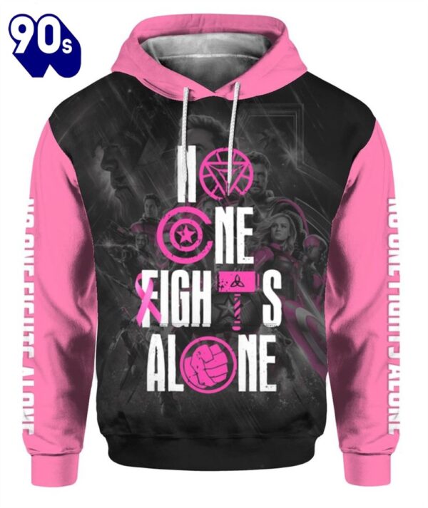 3D Breast Cancer Heroes No One Fight Alone – Breast Cancer Awareness 3D All Over Print Shirt