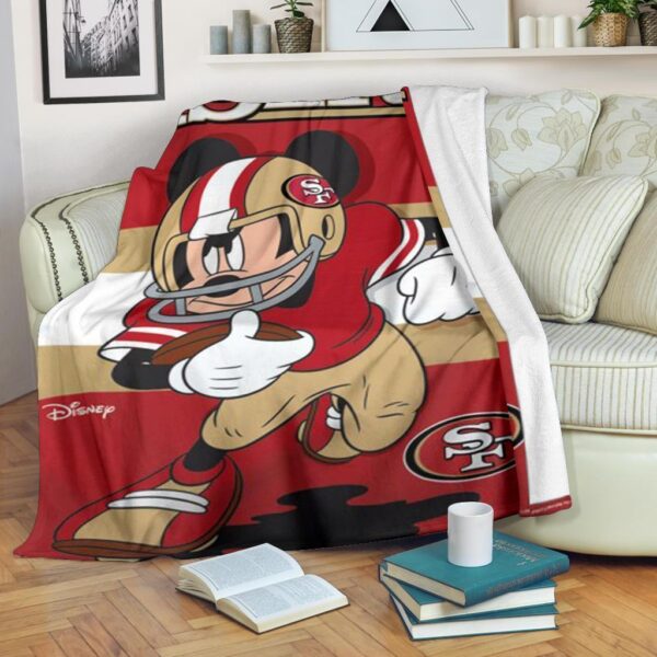 49ers Mickey Fleece Blanket For Football Fan