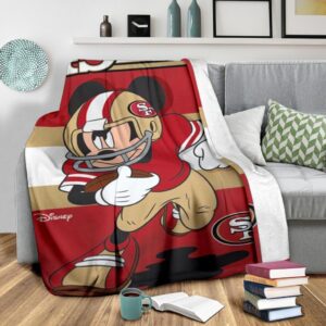 49ers Mickey Fleece Blanket For Football Fans 2