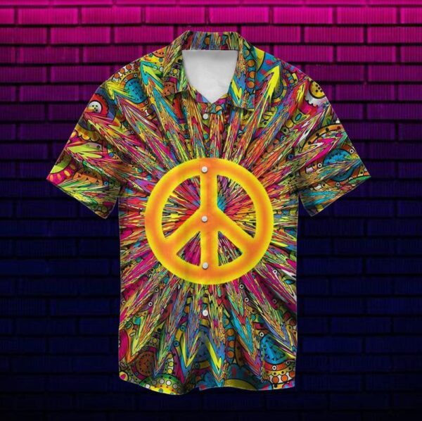 A Peaceful Hippie Hawaiian Shirt – Beachwear For Men – Gifts For Young Adults