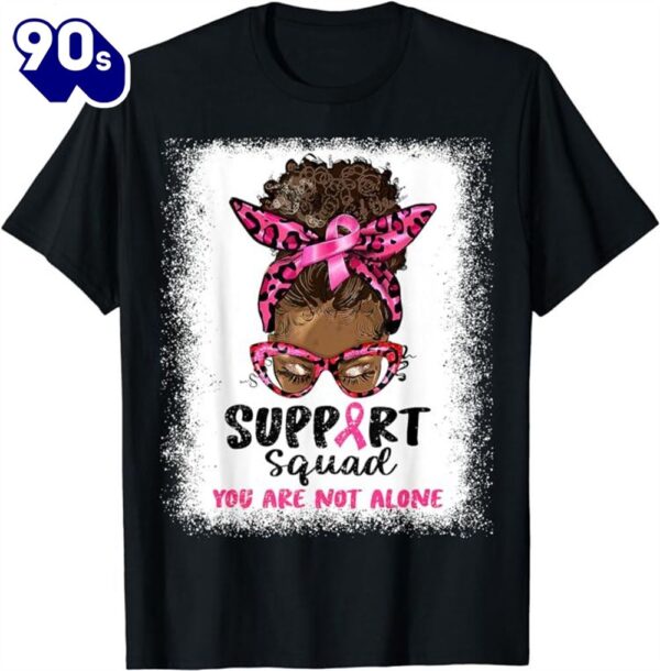 Afro Black Women Girls Support Squad Breast Cancer Awareness Shirt