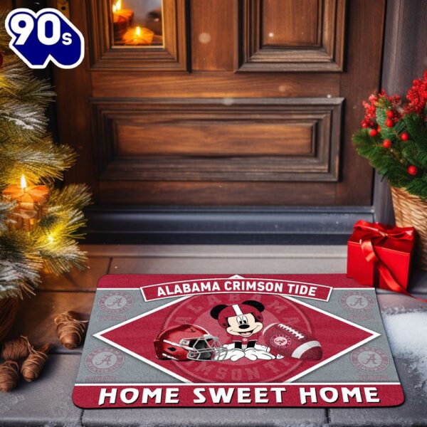 Alabama Crimson Tide NCAA And Mickey Mouse Doormat