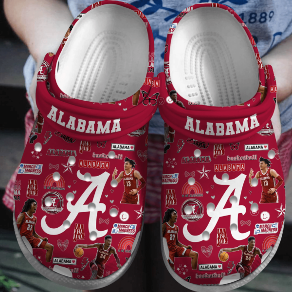Alabama Crimson Tide NCAA Sport Crocs Crocband Clogs Shoes Comfortable For Men Women and Kids