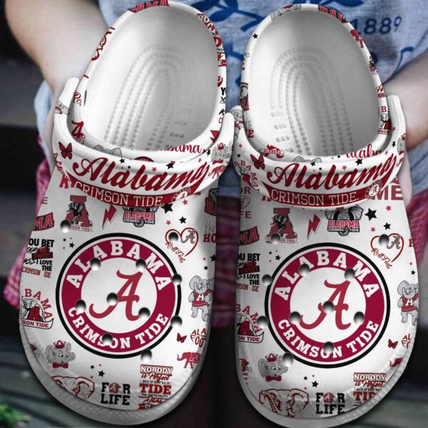 Alabama Crimson Tide NCAA Sport Crocs Crocband Clogs Shoes Comfortable For Men Women and Kids