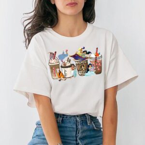 Aladdin And Jasmine Valentine Coffee Latte Shirt Disney Couple Valentine Coffee Shirt