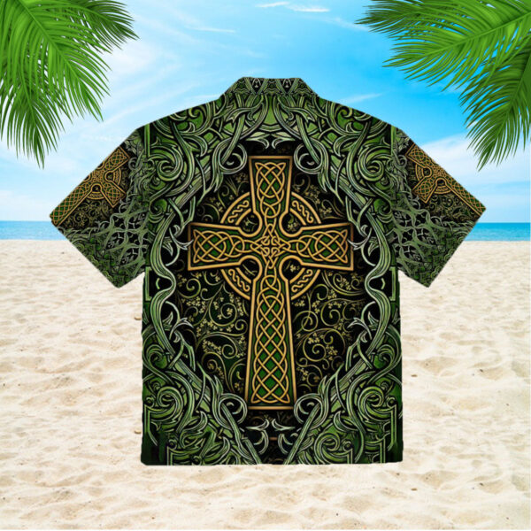 Amazing Celtic Cross St Patrick Green Aloha Hawaiian Shirts