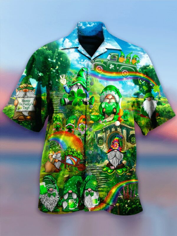 Amazing Irish Gnomes So Cute On St Patrick Day Green Aloha Hawaiian Shirts