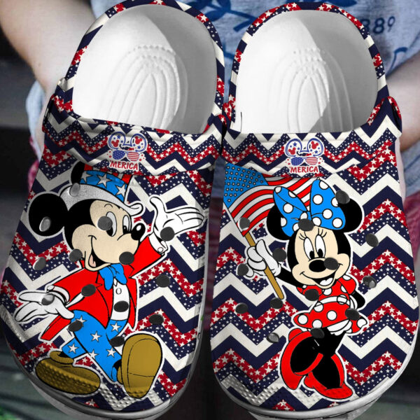 America Mickey Minnie Crocs 3d Clog Shoes